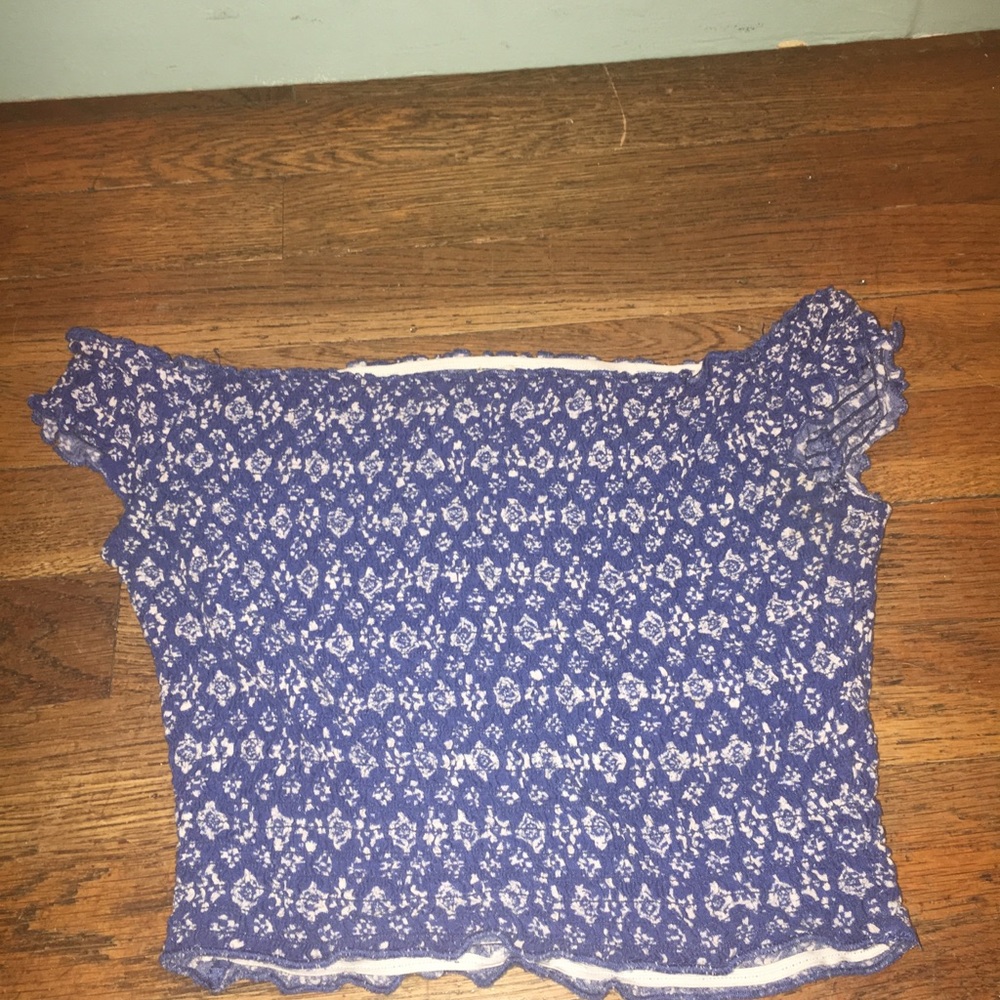 Smocked off the shoulder crop top